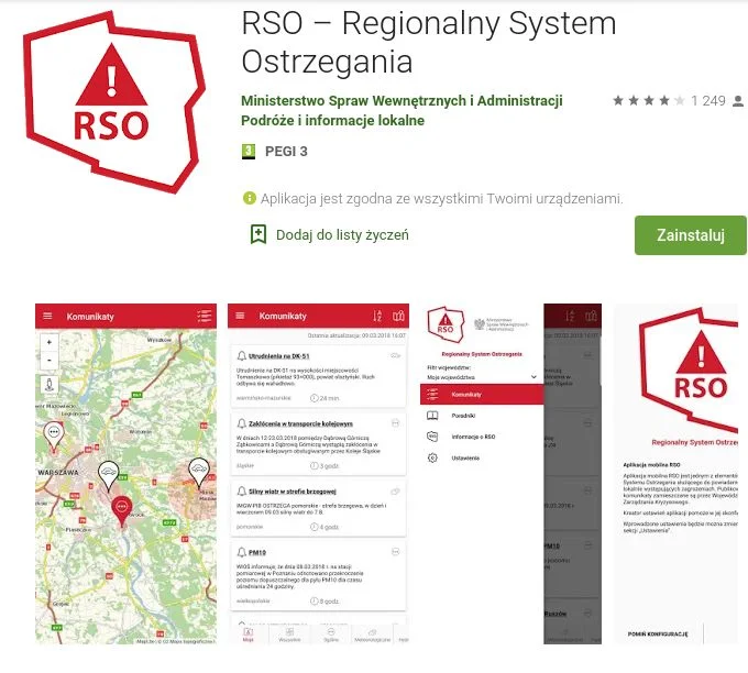 RSO (Regionalny System Ostrzegania) to bezpłatna aplikacja Mobilna MSWiA, która umożliwia śledzenie online aktualnych wyładowań atmosferycznych nad Polską. Gdzie jest burza? Aplikacja RSO (Regionalny System Ostrzegania)