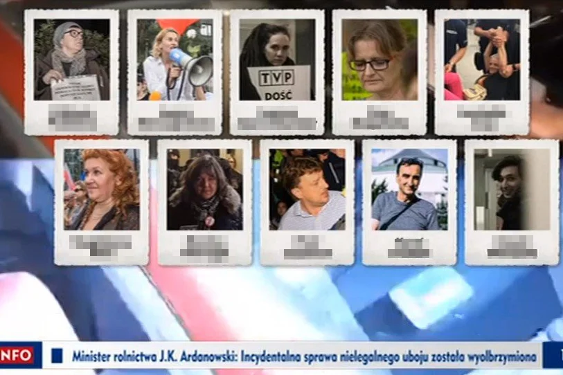 Taką planszę pokazano w "Wiadomościach".