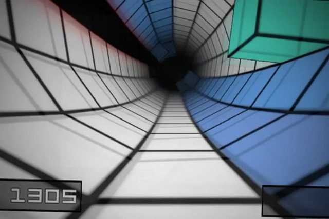 Tak wygląda rozgrywka w najpopularniejszej polskiej grze Speedx 3D. Gracz musi kierując się refleksem omijać przeszkody przechylając telefon