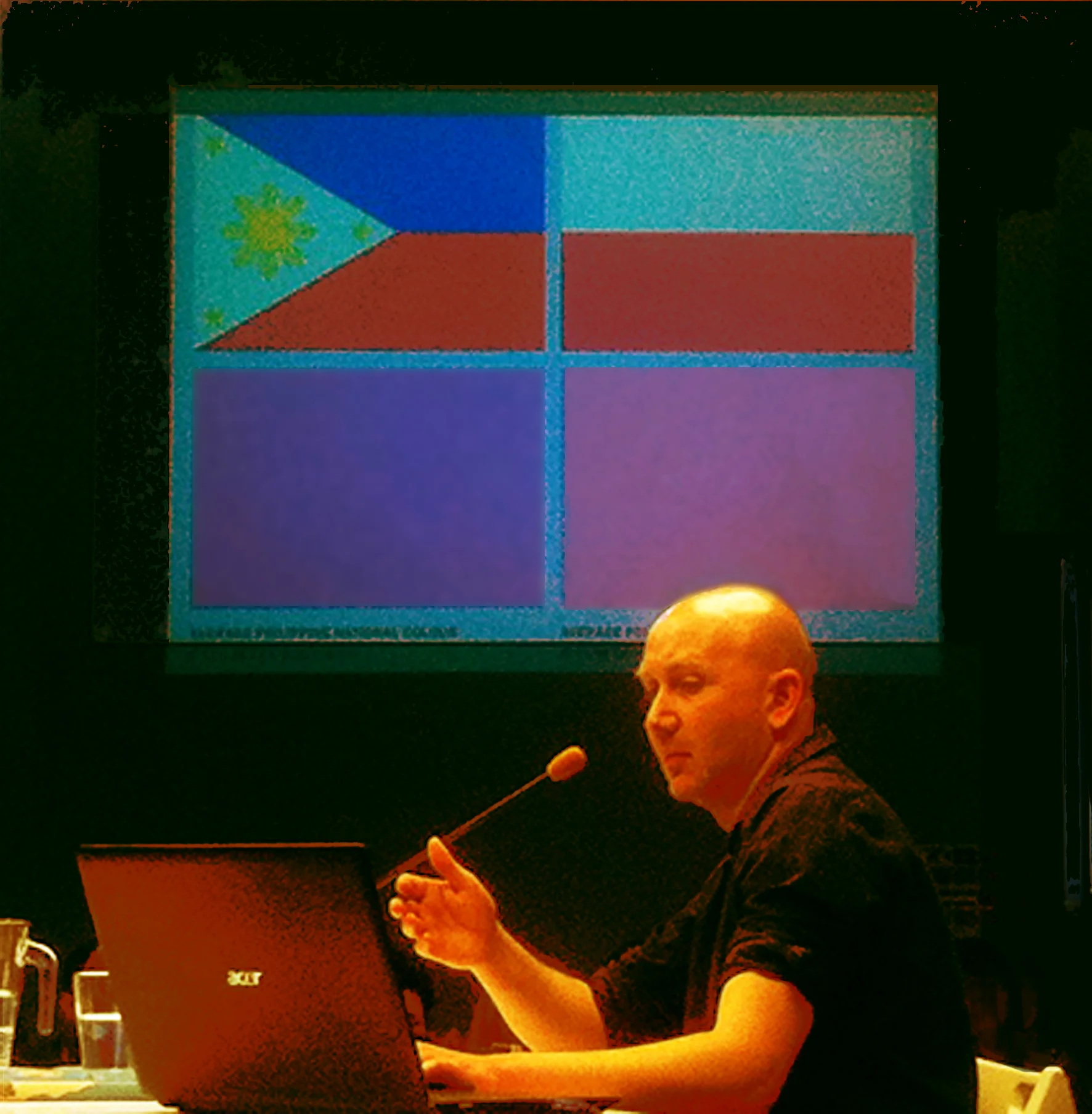 Societe prezentuje "zmieszane" barwy narodowe.