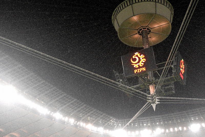 Stadion Narodowy podczas ulewy