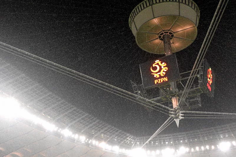 Stadion Narodowy podczas ulewy