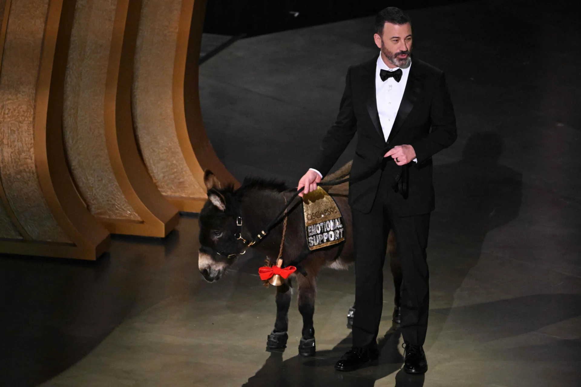 Jimmy Kimmel z osiołkiem na Oscarach 2023 Jimmy Kimmel z osiołkiem na Oscarach