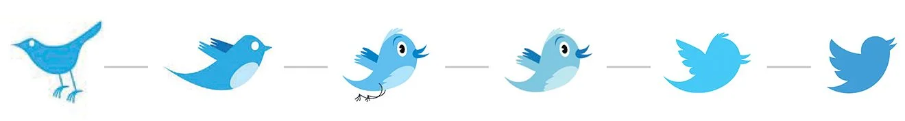 Istniejący od 2006 roku Twitter zmieniał charakterystyczne logo kilkakrotnie.