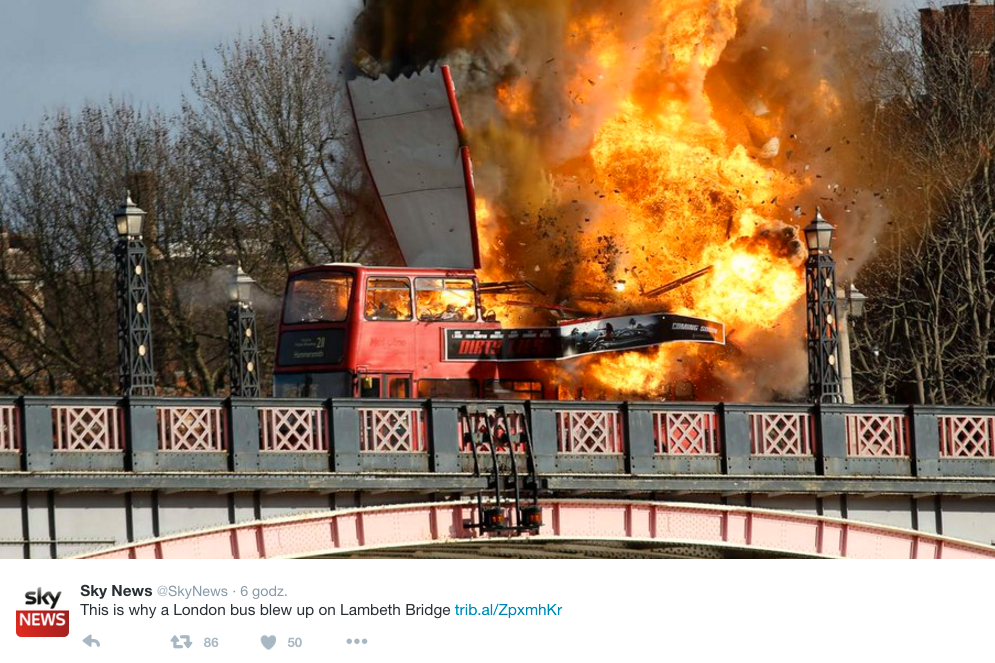 Wybuch był tylko elementem filmu.