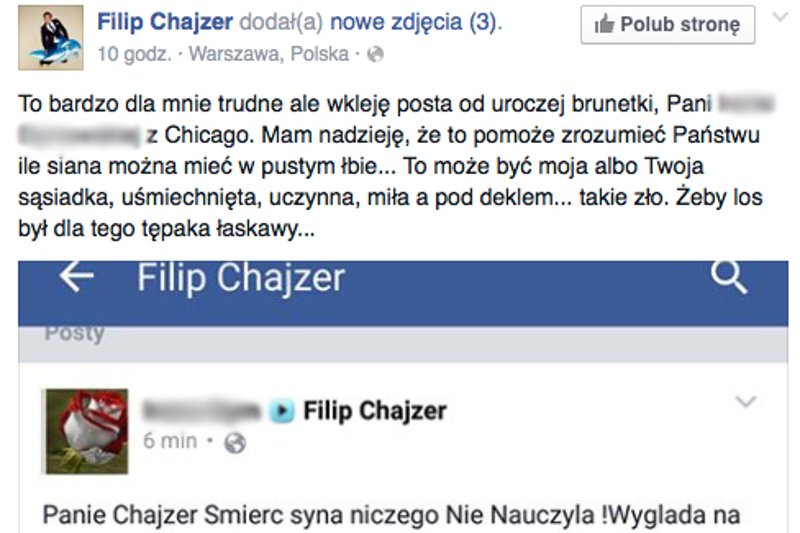Filip Chajzer "wypowiada wojnę" internautce.