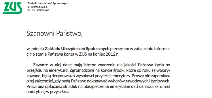 Fragment listu, który był rozsyłany w 2013 roku. Początek nie różni się niczym od tych, które dzisiaj trafiają do naszych skrzynek.