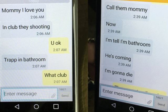 Wstrząsające wiadomości syna do matki podczas strzelaniny w Orlando.