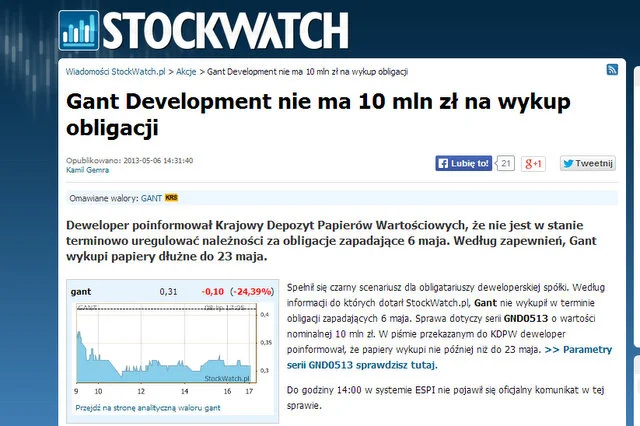 Początek afery, atrakcyjne i rzekomo świetnie zabezpieczone obligacje nie zostały wykupione.