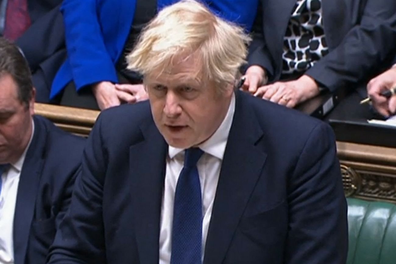 Boris Johnson przemawia w Izbie Gmin.