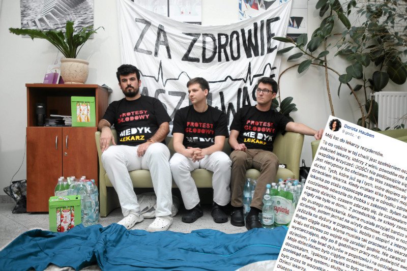 Lekarze rezydenci protest głodowy rozpoczęli w Warszawie 2 października. W kolejnych dniach do akcji dołączają kolejni medycy. Na zdjęciu – strajkujący lekarze w Szczecinie.