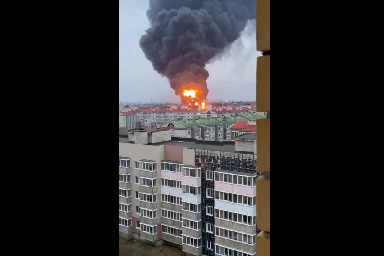 Pożar wybuchł w Biełgorodzie przy granicy z Ukrainą