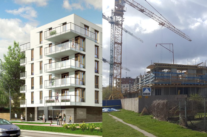 Tego deweloper nie pokaże - tarasy apartamentów wychodzić będą na ogródki działkowe.