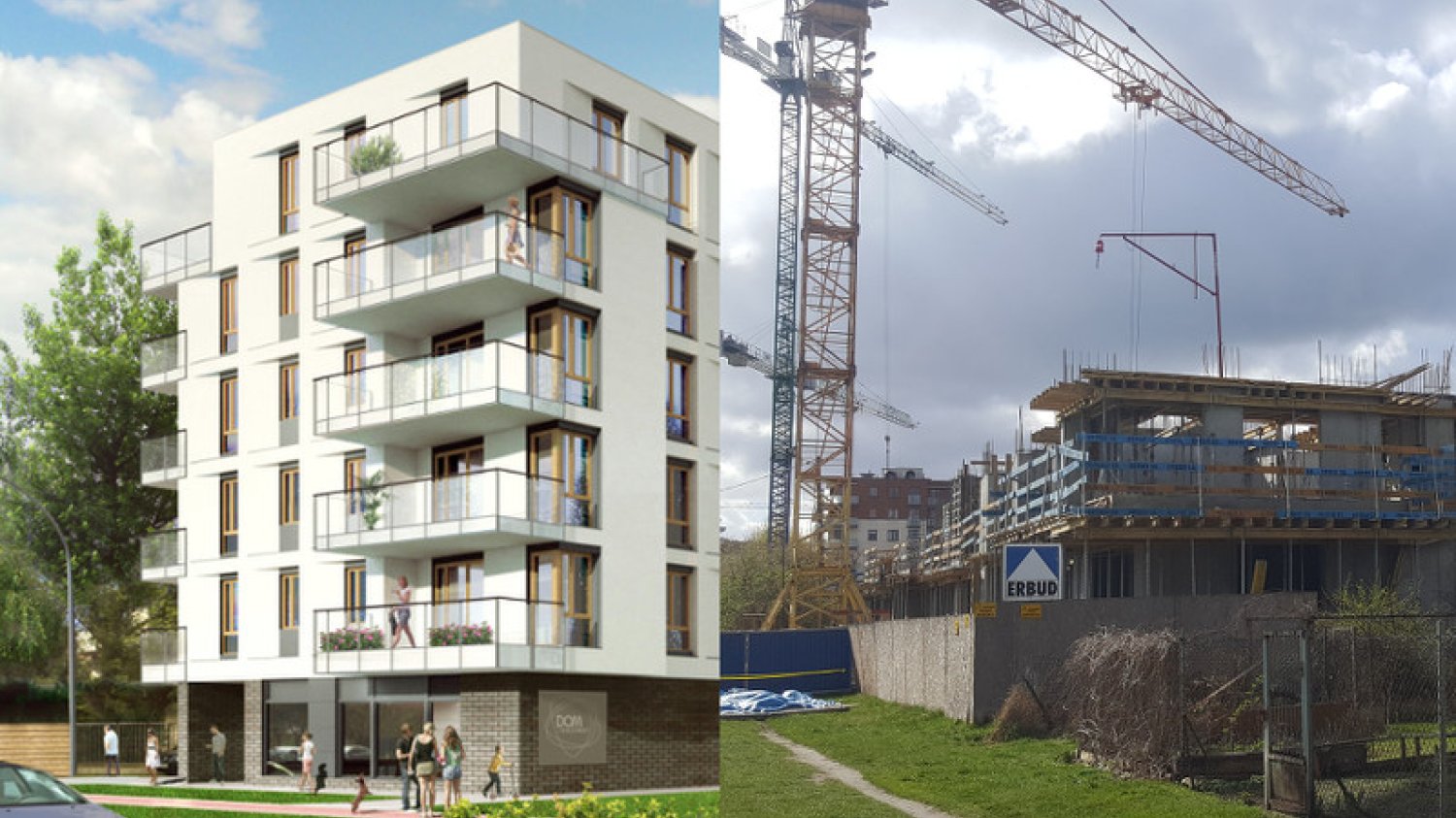 Tego deweloper nie pokaże - tarasy apartamentów wychodzić będą na ogródki działkowe.