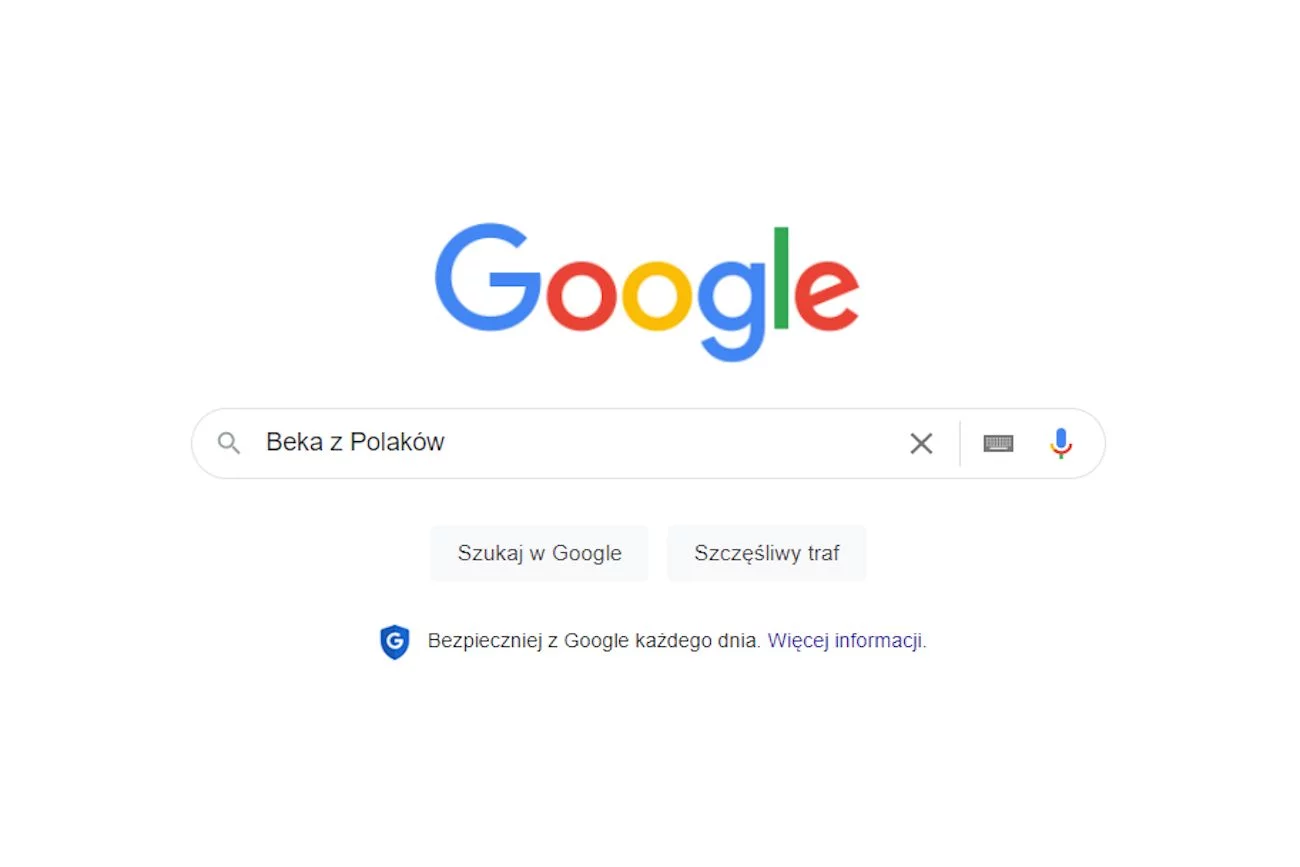 Po wpisaniu w Google hasła "beka z Polaków" wyskakuje aktualny kurs euro oraz fanpage z memami odnoszącymi się do stereotypu Polaka na wakacjach.
