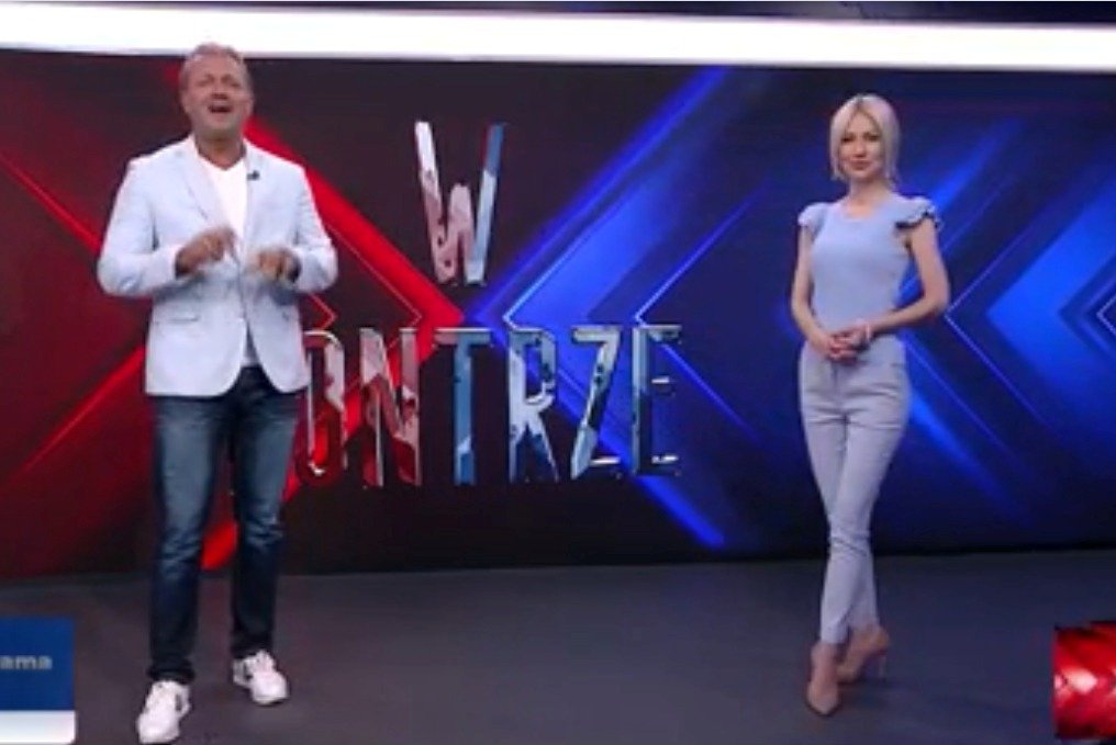 Magdalena Ogórek i Jarosław Jakimowicz w "W Kontrze" w TVP Info