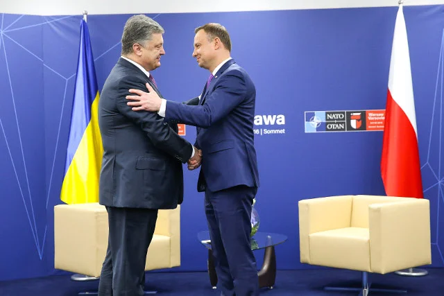 Spotkanie Prezydenta RP Andrzeja Dudy z Prezydentem Ukrainy Petro Poroszenką.