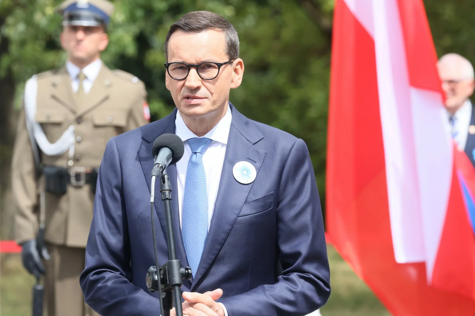 Mateusz Morawiecki podczas obchodów rocznicy Wołynia.