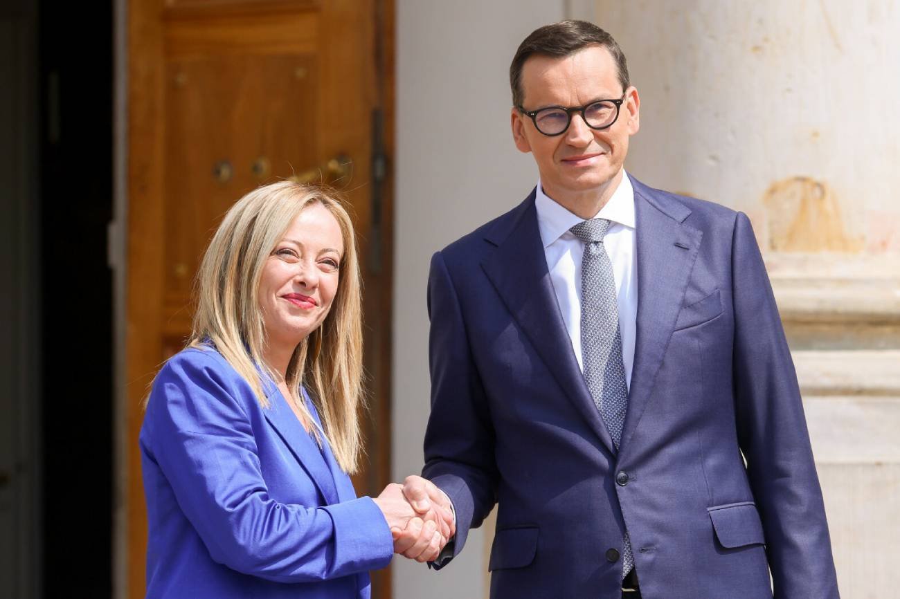 Giorgia Meloni i Mateusz Morawiecki