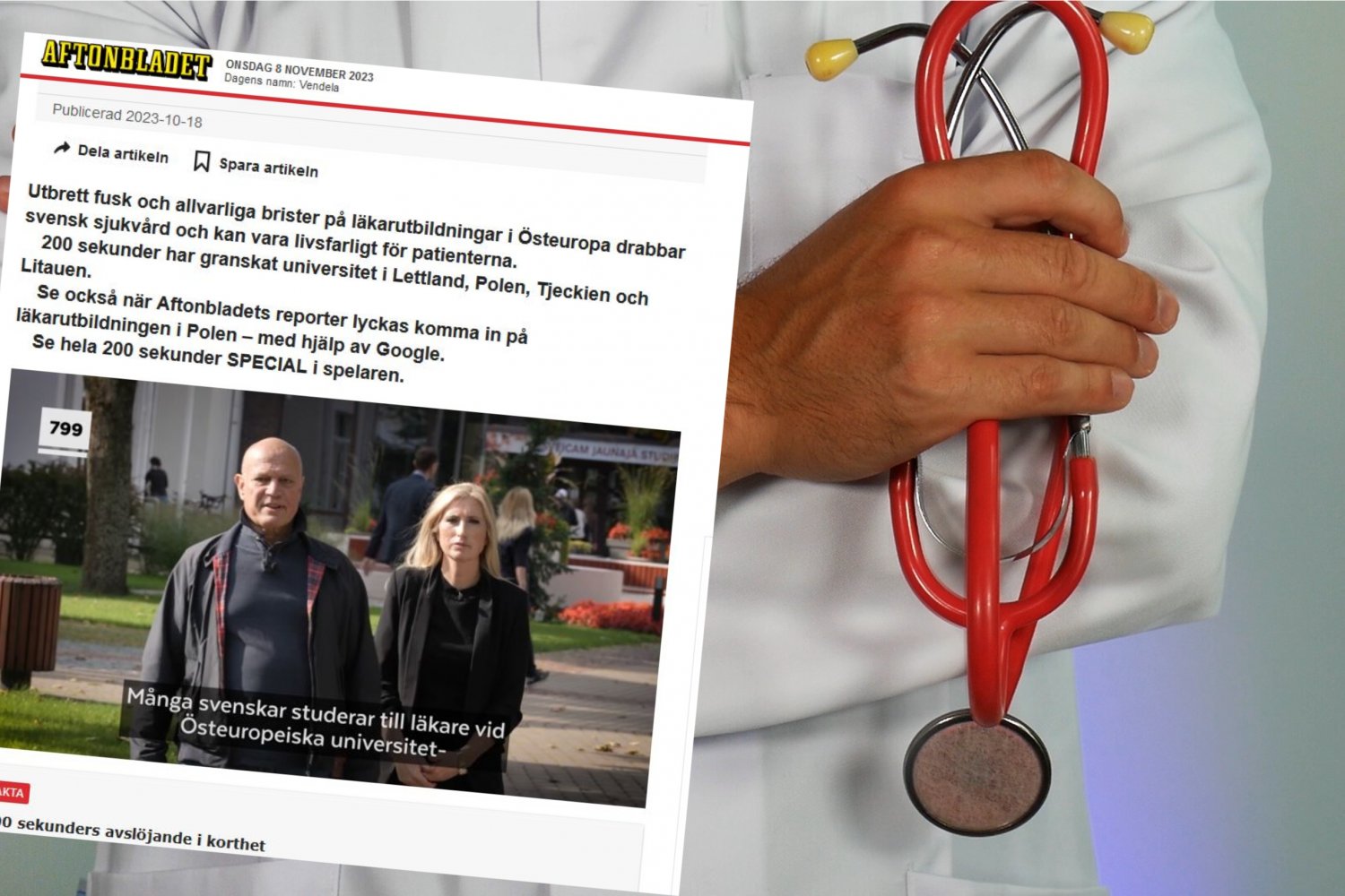 Szwedzki dziennikarz ośmieszył polską uczelnię medyczną