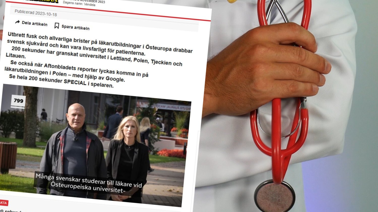 Szwedzki dziennikarz ośmieszył polską uczelnię medyczną