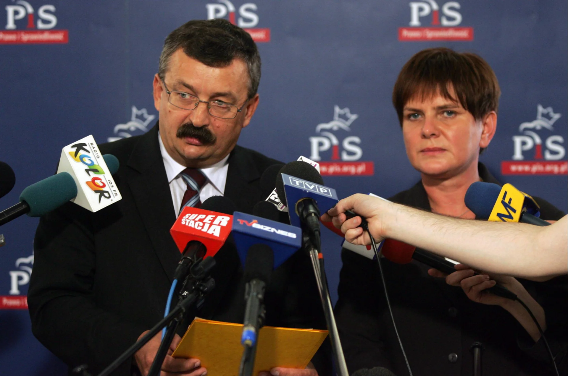 Zdjęcie Beaty Szydło wraz z Andrzejem Adamczykiem wykonane w kadencji Sejmu 2005-07