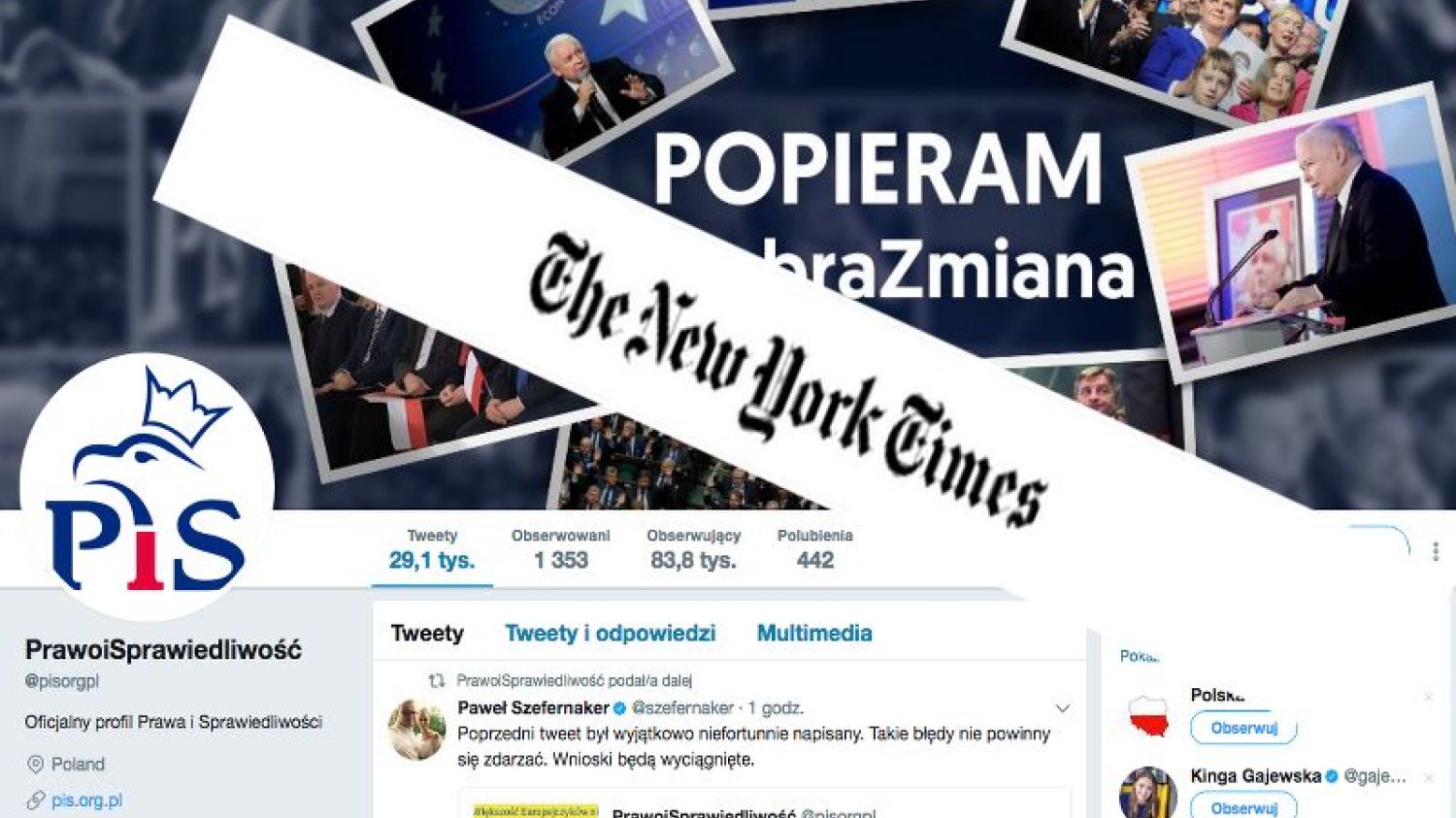 Ze znikających wpisów Prawa i Sprawiedliwości zaczynają się śmiać media na całym świecie.