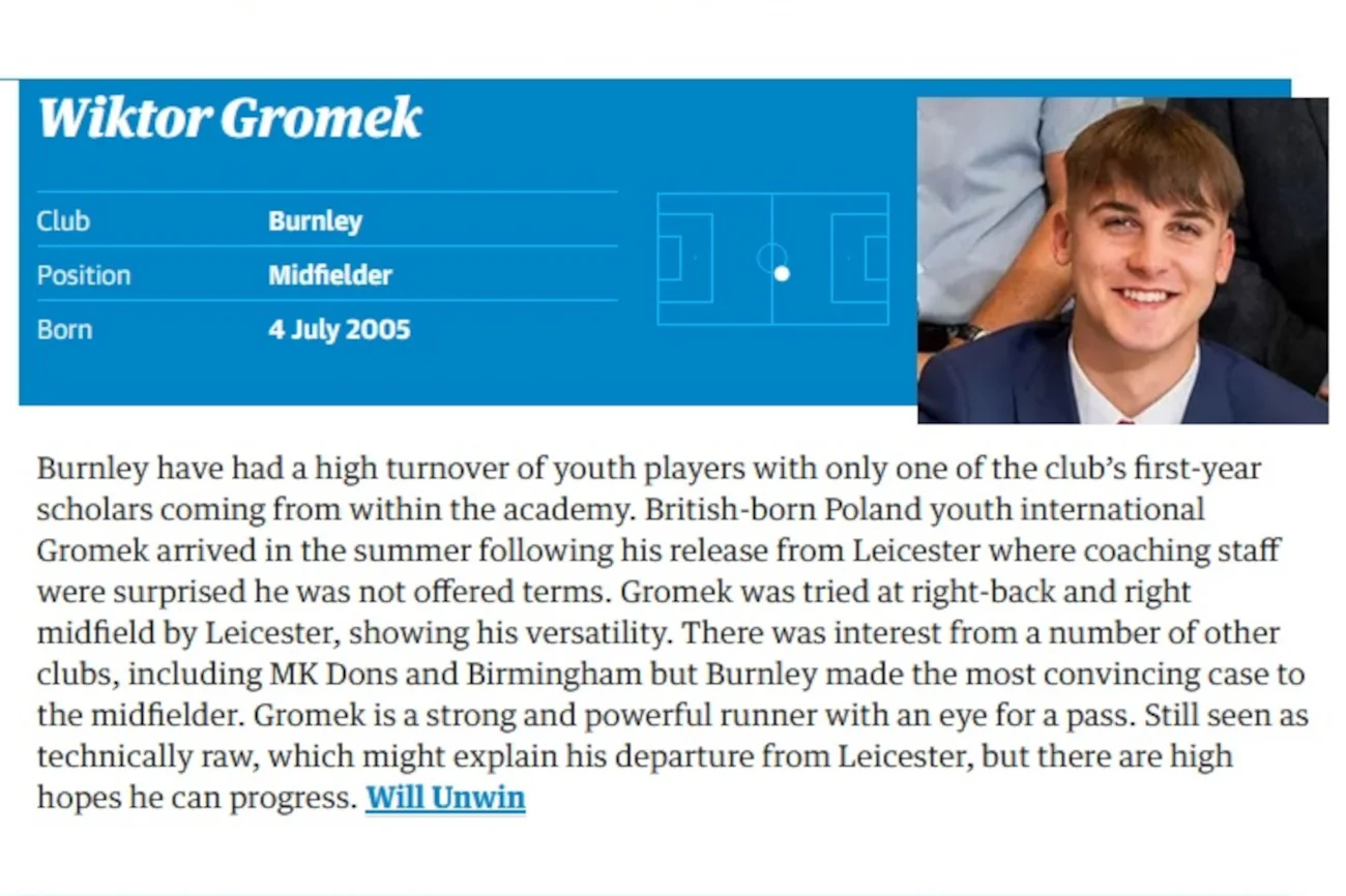 Wiktor Gromek, polski talent prosto z Premier League.