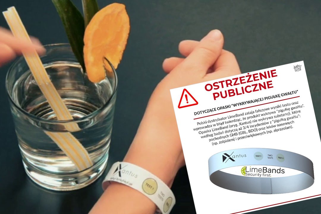 Społeczna Inicjatywa Narkopolityki odradza używanie popularnych opasek, które mają wykrywać "pigułkę gwałtu"