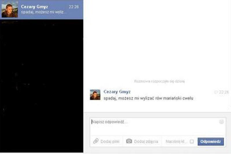Cezary Gmyz w mało kulturalny sposób odpowiedział na Facebooku internaucie