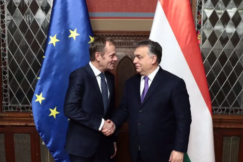 Szef Rady Europejskiej Donald Tusk spotkał się w Budapeszcie z premierem Węgier Viktorem Obranem.