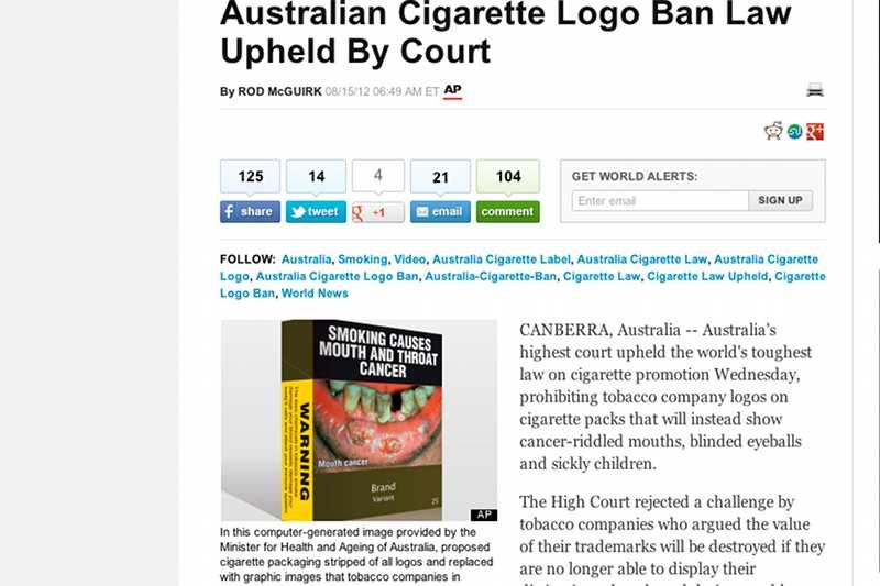 Media obszernie relacjonują walkę władz Australii z palaczami