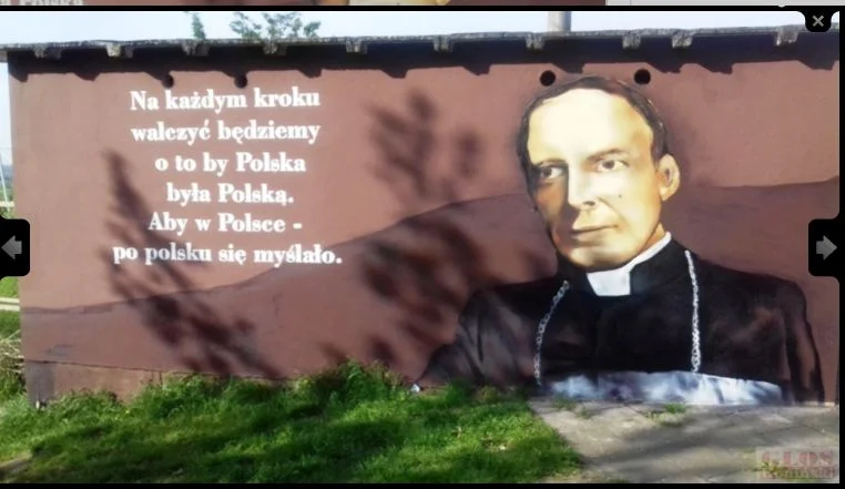 Pierwszy projekt muralu z wizerunkiem kardynała Stefana Wyszyńskiego.