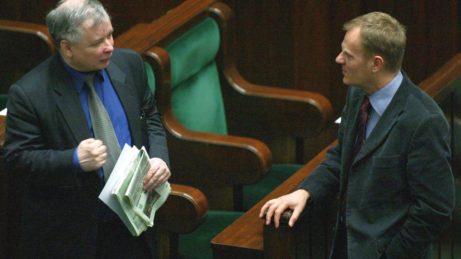 Jarosław Kaczyński i Donald Tusk w roku 2005