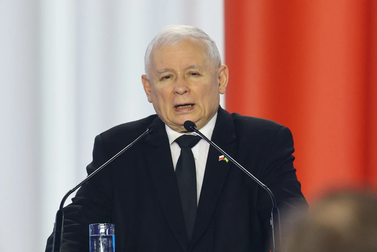 Jarosław Kaczyński na konwencji PiS w Markach.