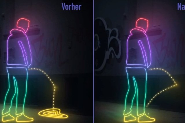 Mężczyźni, którzy zaczną oddawać mocz na pomalowane ściany, pobrudzą sobie ubranie