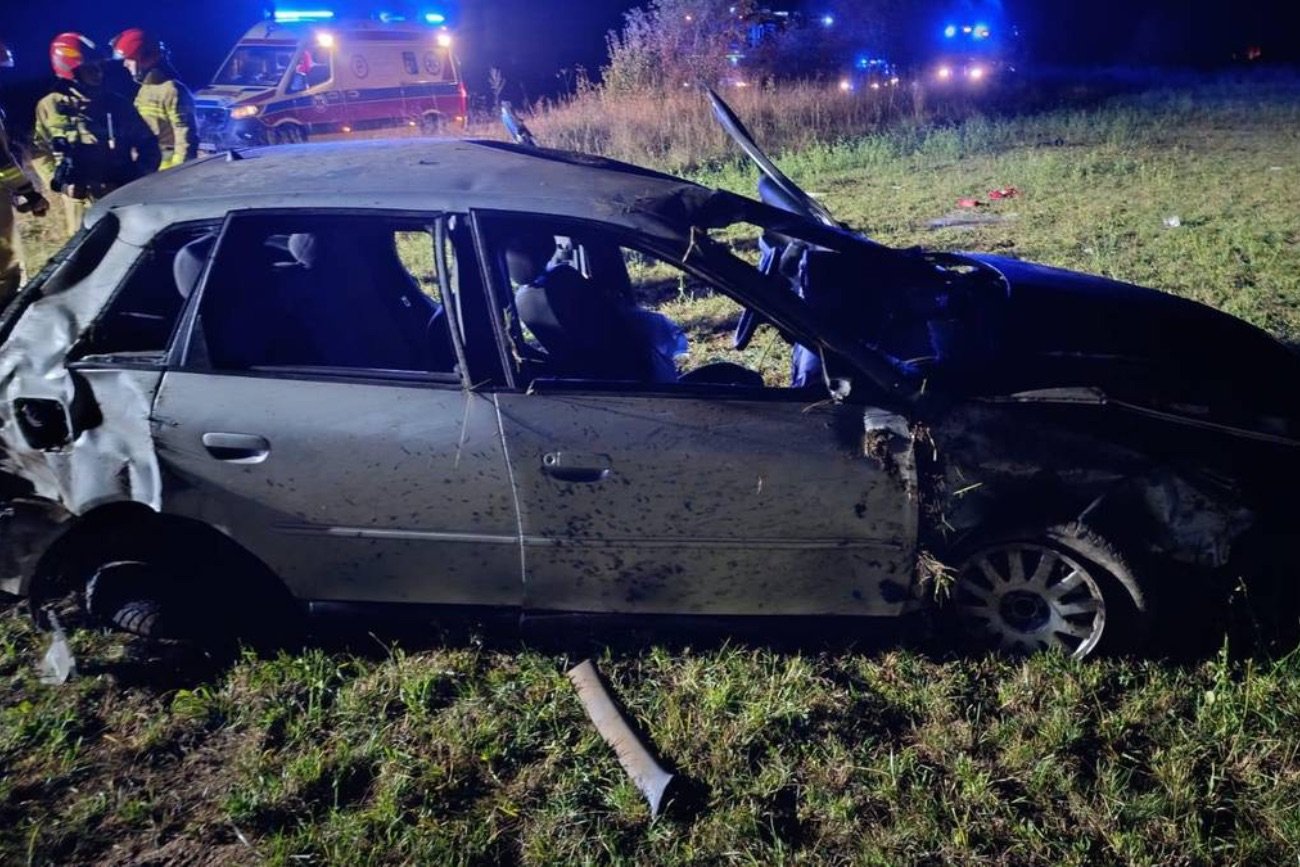 Zniszczony pojazd marki Audi