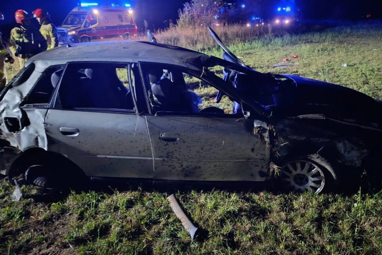 Zniszczony pojazd marki Audi