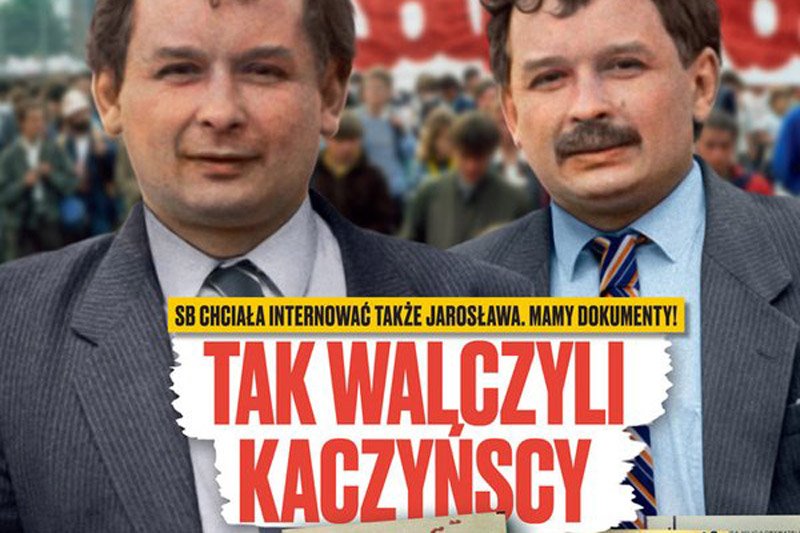 Lech Kaczyński za plecami Jarosława Kaczyńskiego na okładce traktującej o ich walce z komunizmem? Dla prezesa PiS "wSieci" pisze historię na nowo, nawet kosztem jego brata...
