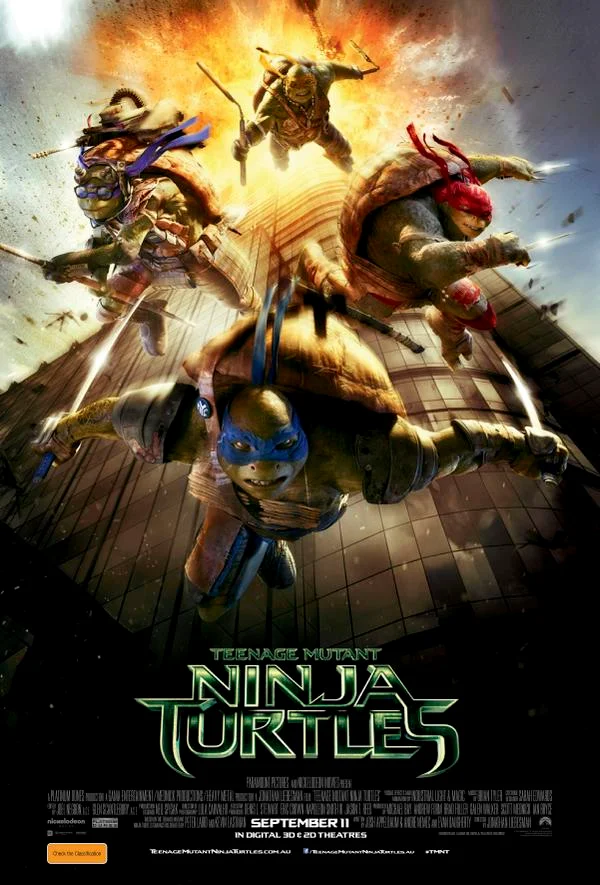Niefortunny plakat do australijskiej premiery filmu "TMNT"