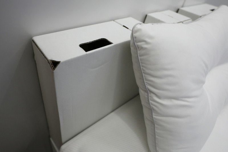 Tak wygląda kartonowe wykonanie... olimpijskich zagłówków w praktyce