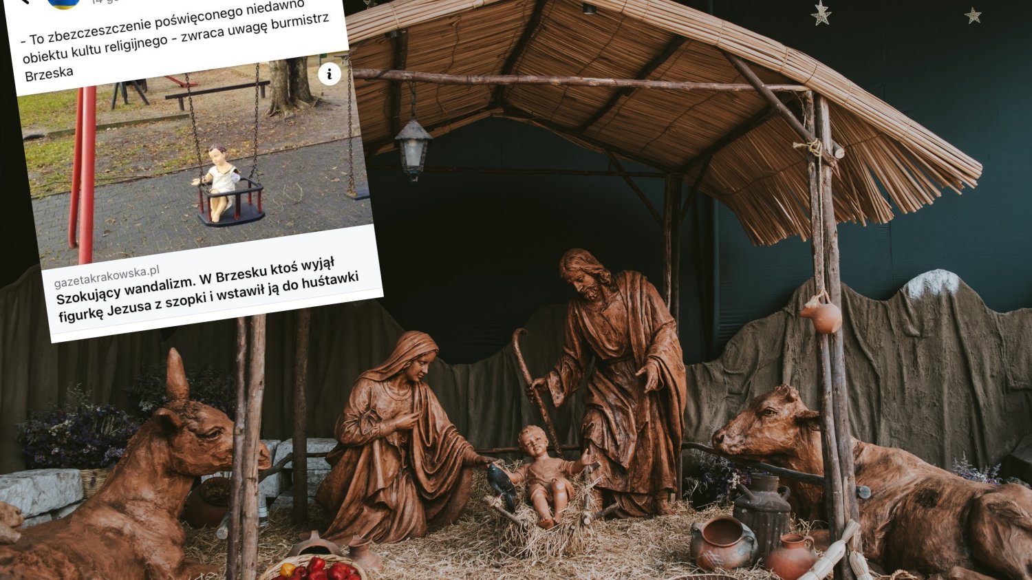 W Brzesku zniszczono bożonarodzeniową szopkę.