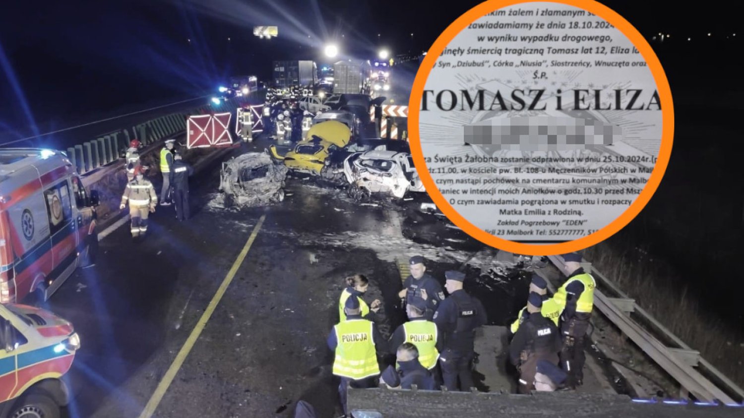 Wiadomo kiedy odbędzie się pogrzeb dzieci, które zginęły na S7. Poruszające słowa matki Pogrzeb Tomasza i Elizy. Rodzeństwo zginęło w karambolu na S7 pod Gdańskiem