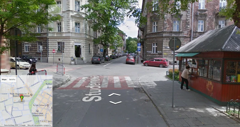 Okolice gimnazjum nr 2 w Krakowie.