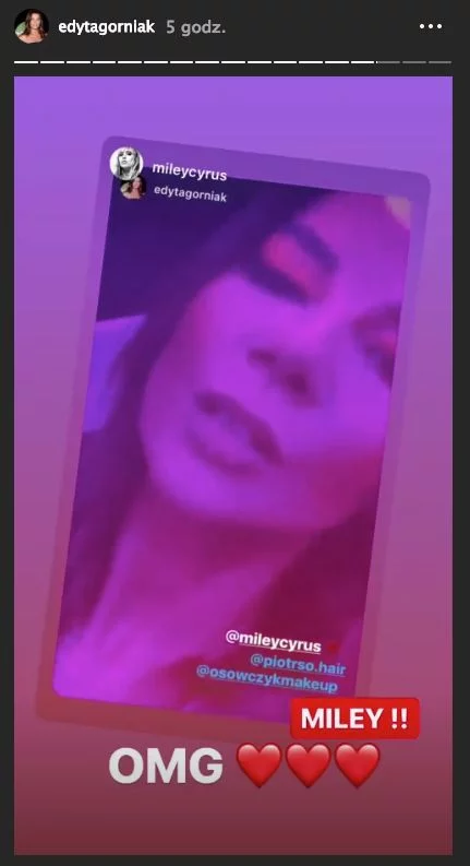 Edyta Górniak skomentowała to akronimem OMG, czyli O mój Boże!