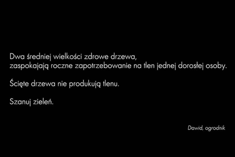 Na koniec teledysku widzimy ważne przesłanie, podsumowujące klip. Podsiadło angażuje się w ważną sprawę z charakterystyczną dla siebie skromnością i brakiem nachalności