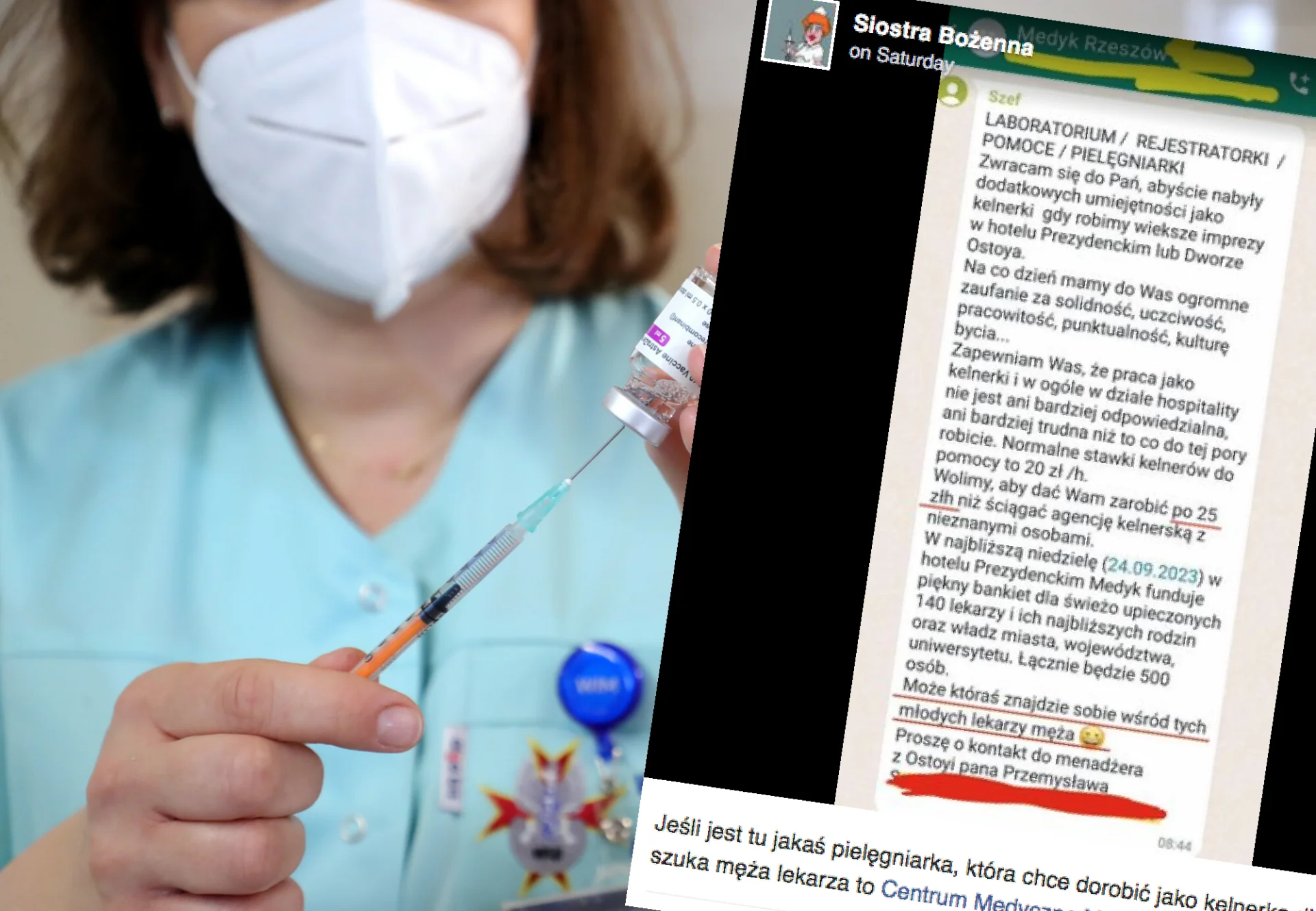 Pielęgniarki dostały ofertę pracy jako kelnerki i ogrodniczki