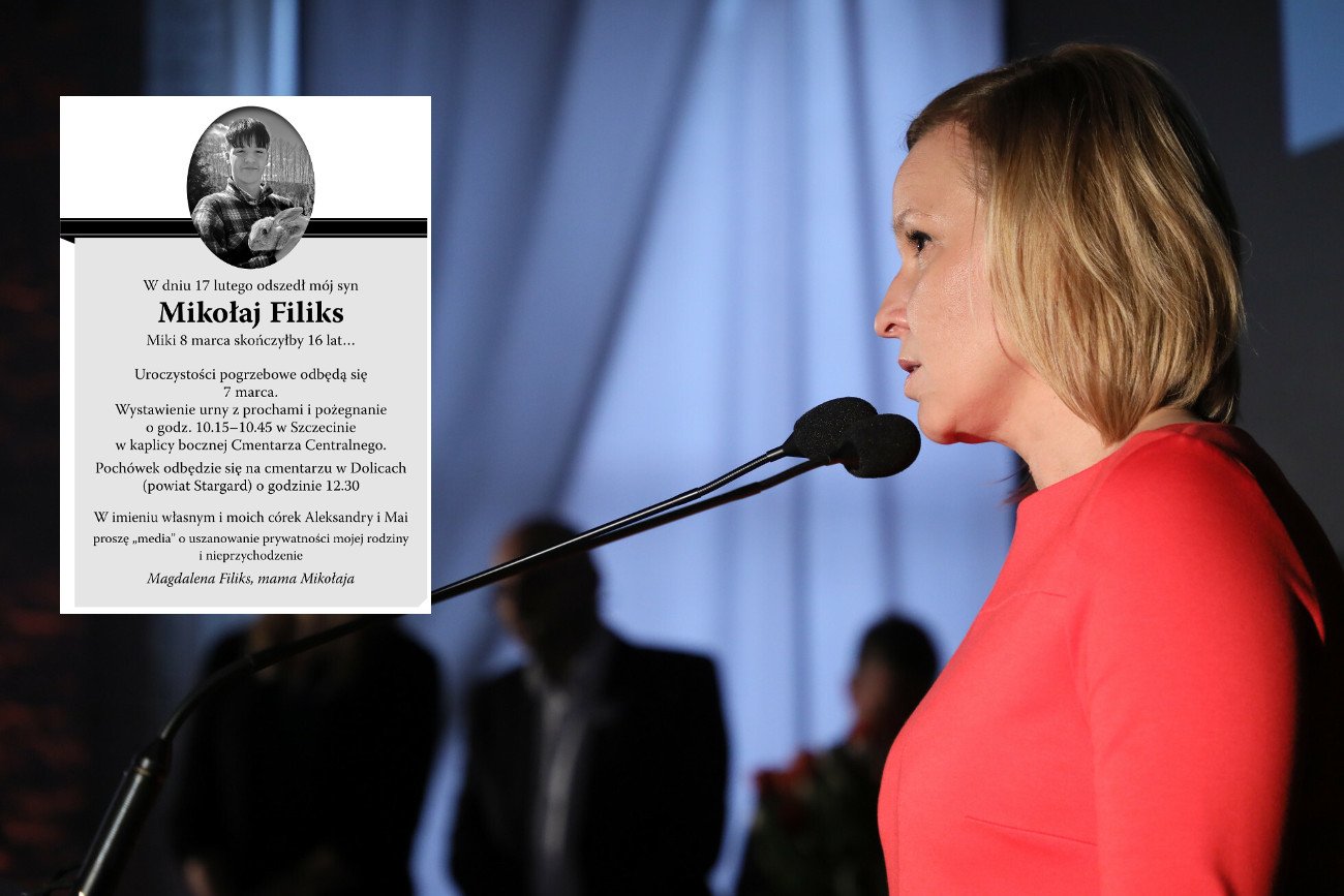 Posłanka Magdalena Filiks poinformowała o śmierci syna 3 marca.