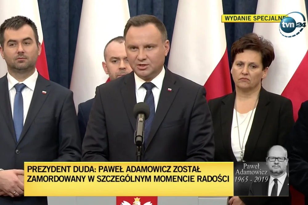 Andrzej Duda wypowiedział się na temat sytuacji w Polsce w kontekście śmierci Pawła Adamowicza.