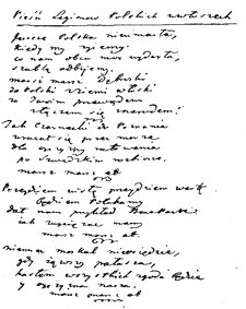 Rękopis wiersza Wybickiego